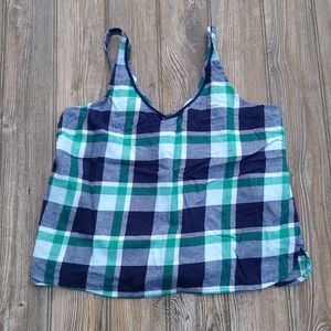 Aerie Plaid Checkered Flowy Tank Top